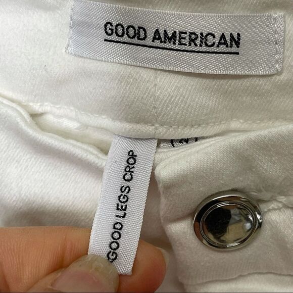 Good American Good Leg Crop Skinny Jeans 24 Plus White - Picture 10 of 12